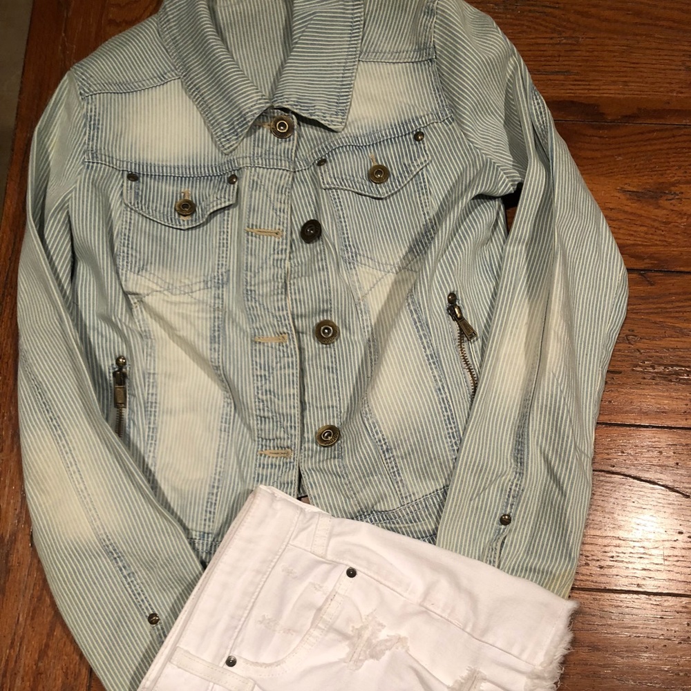 Urban Outfitters JouJou Jean Jacket with stripes